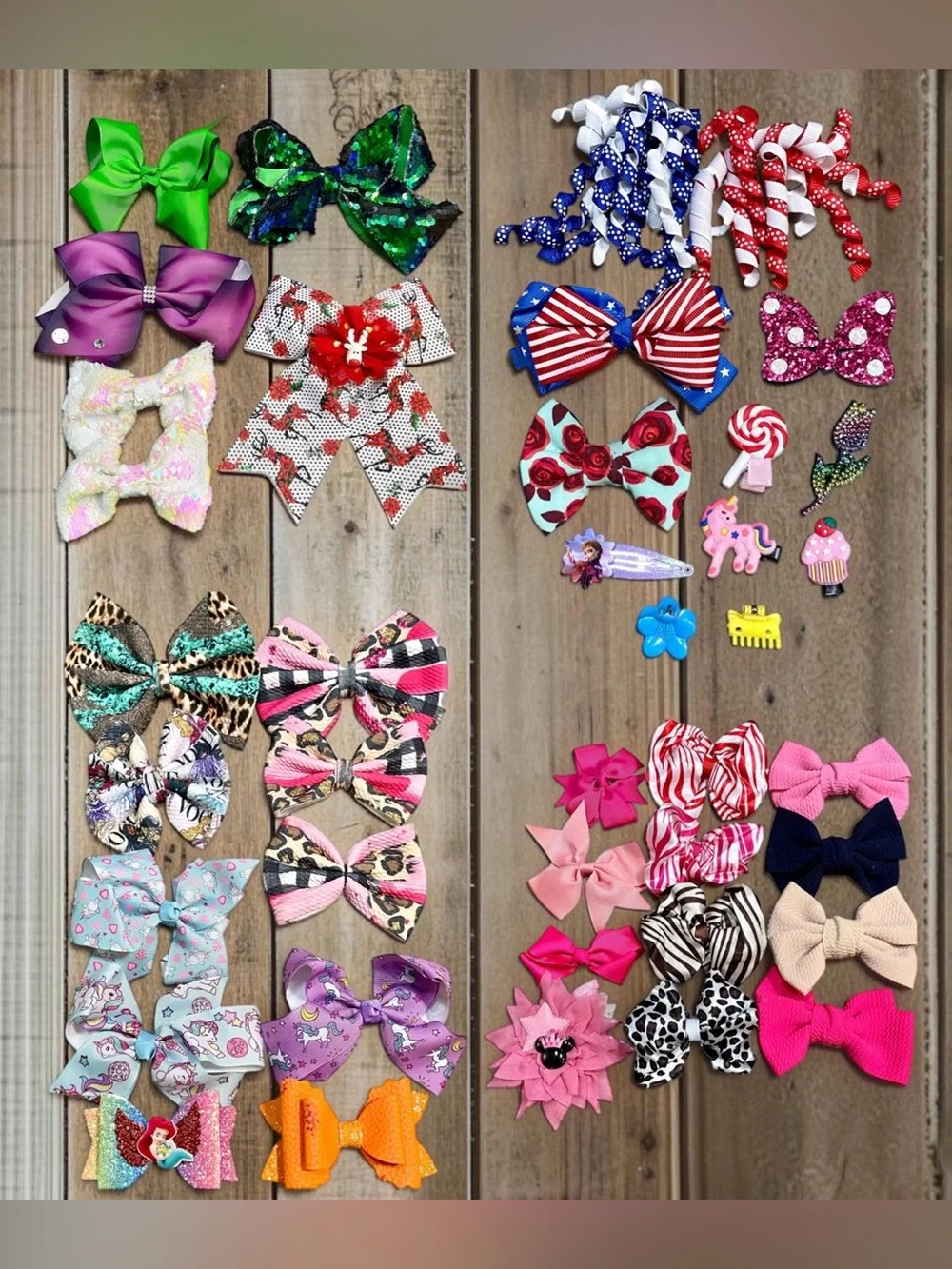 Girls 40 piece hair bow clip bundle